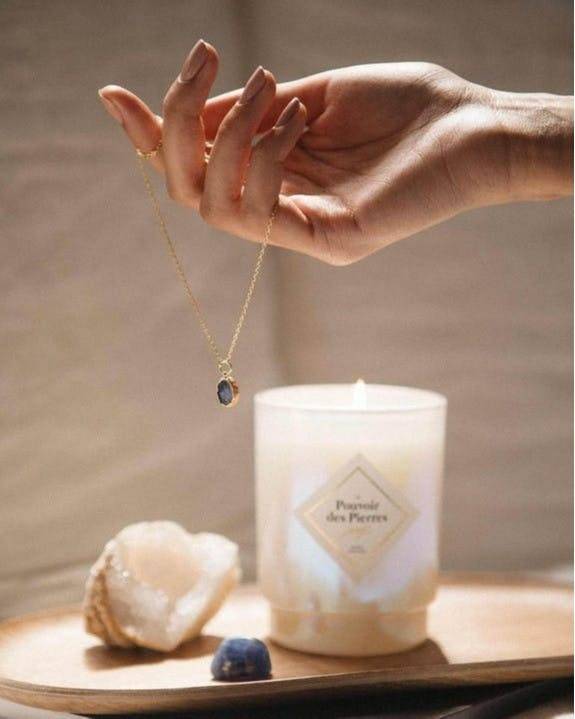 Bougie bijoux collier nacre